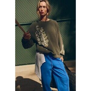 Free People FP Movement All Star Buti Logo Pullover Sweatshirt Top XS New 281800